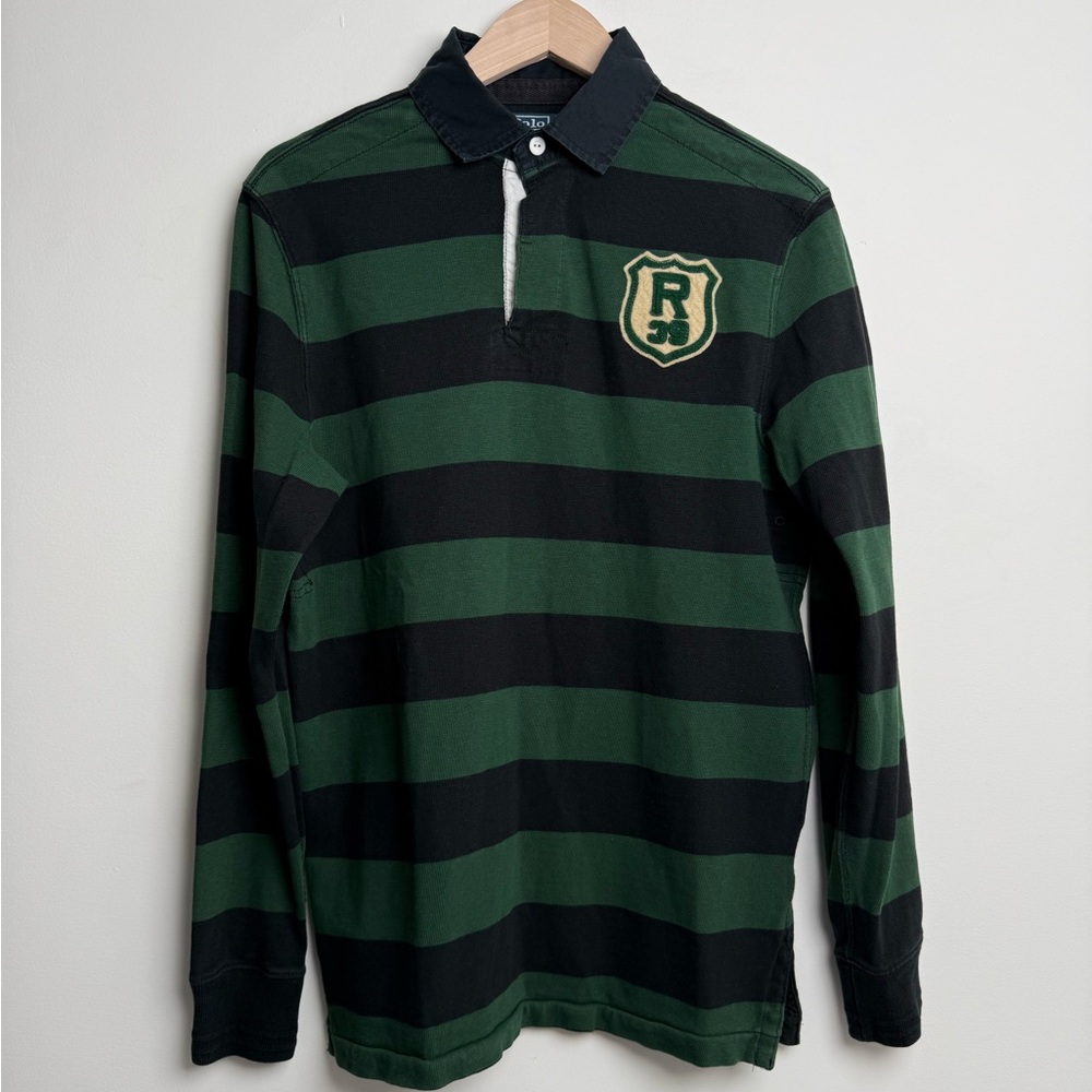 Polo by Ralph Lauren Green & Black Striped Rugby Polo